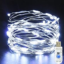 USB Fairy Lights 5M/16Ft 50 LED Christmas Fairy LightsPlug in, 8 Lighting Modes Twinkle Fairy String Lights for Indoor, Outdoor, Bedroom,Party (Cool White)