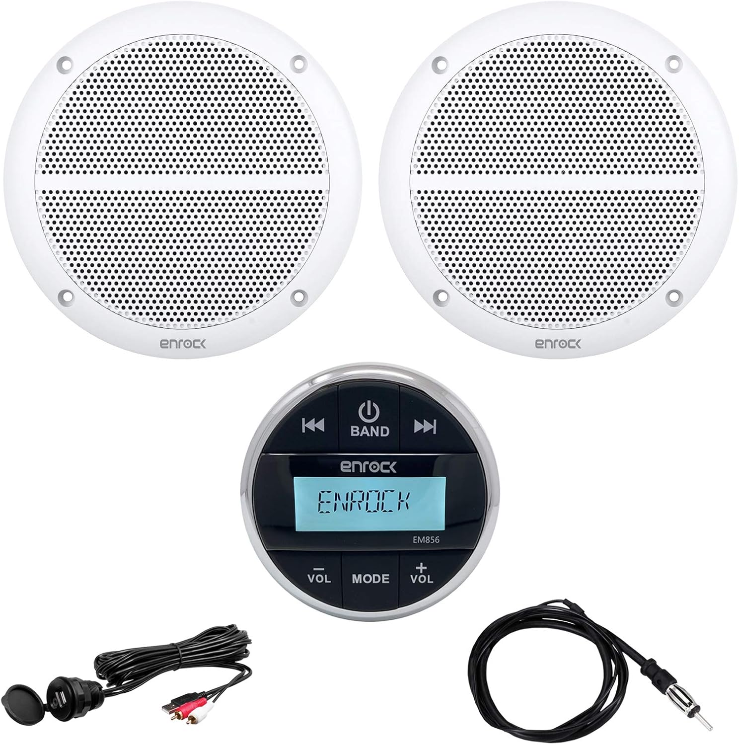 Enrock Multimedia Gauge Style Marine Grade Bluetooth