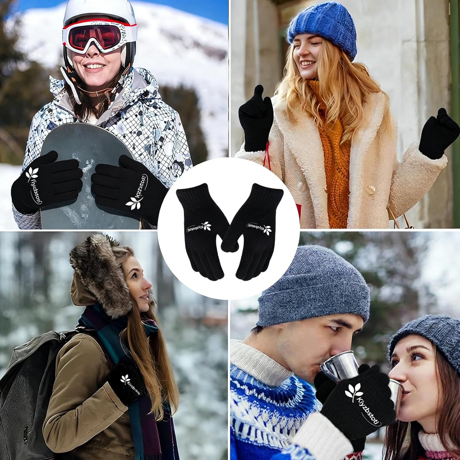 Winter Gloves Women Men-Warm Fleece Touch Screen Gloves Non-slip Thermal Ski Gloves Mens for Cold Weather Running - Image 6