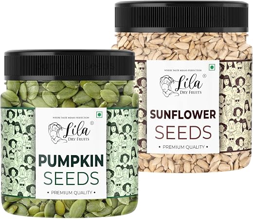 LDF Raw Pumpkin and Sunflower Seeds Combo 500g Each Pack of 2 | Protein Rich Healthy Snacks | High Fiber Superfood | Immun...