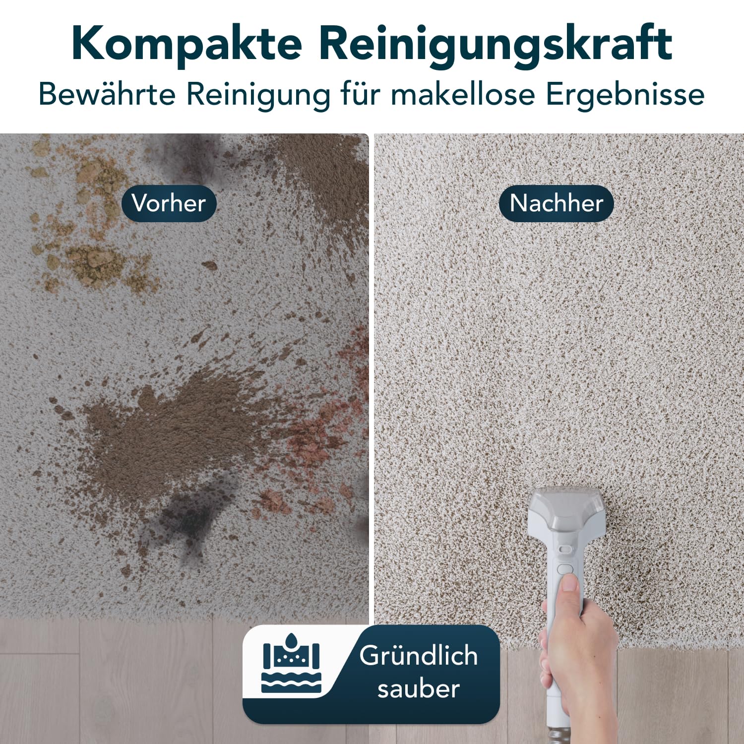 Media Evolution Polsterreiniger Gerät und Nassauger – Kompakter Teppichreiniger und Textilreiniger – Waschsauger für Teppich, Polster Autositze & Sofa