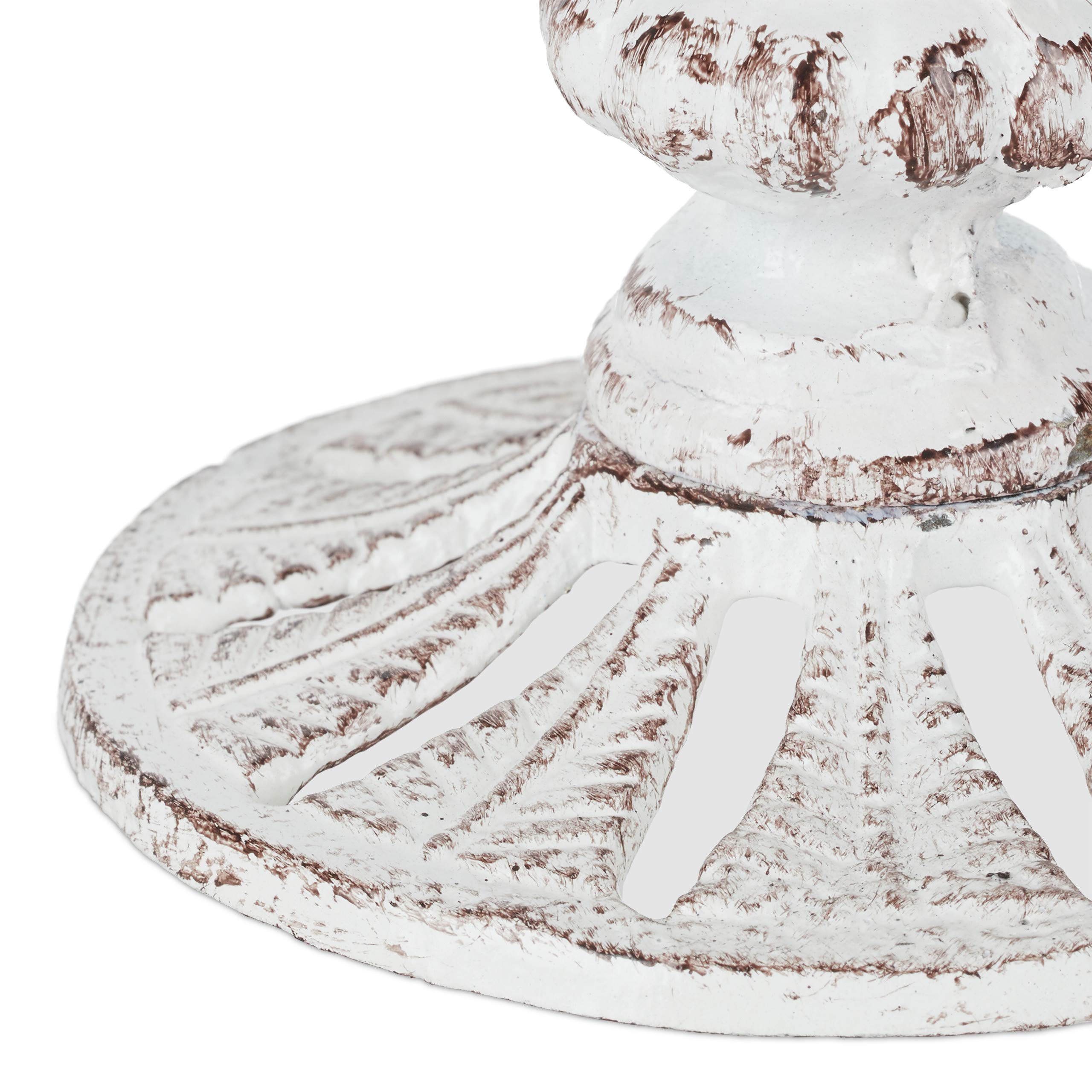 Relaxdays Abbeveratoio, Vaschetta per Uccellini da Terra, Decorazione da Giardino, Accessori per Uccelli, Deco, Bianco