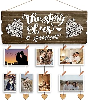 Yudarte Bridal Shower Gift for Bride - Wedding Engagement Gifts for Women Bride to Be - New Couples Picture Hanging Board with Clips and Twine