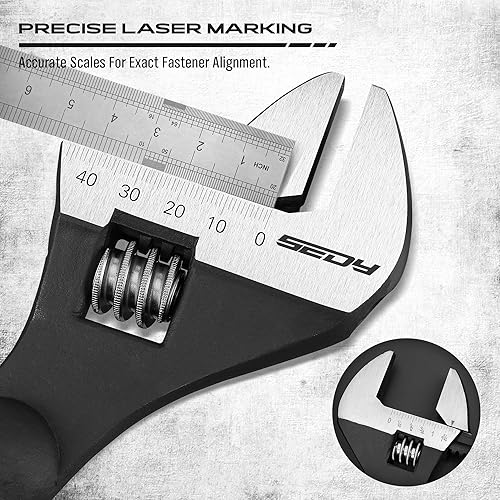 Miniatura 5 de 3-Piece Adjustable Spud Wrench Set, 10-inch, 12-inch, 16-inch, SAE and Metric Scale Marked, CR-V Steel with Black Oxide Finish