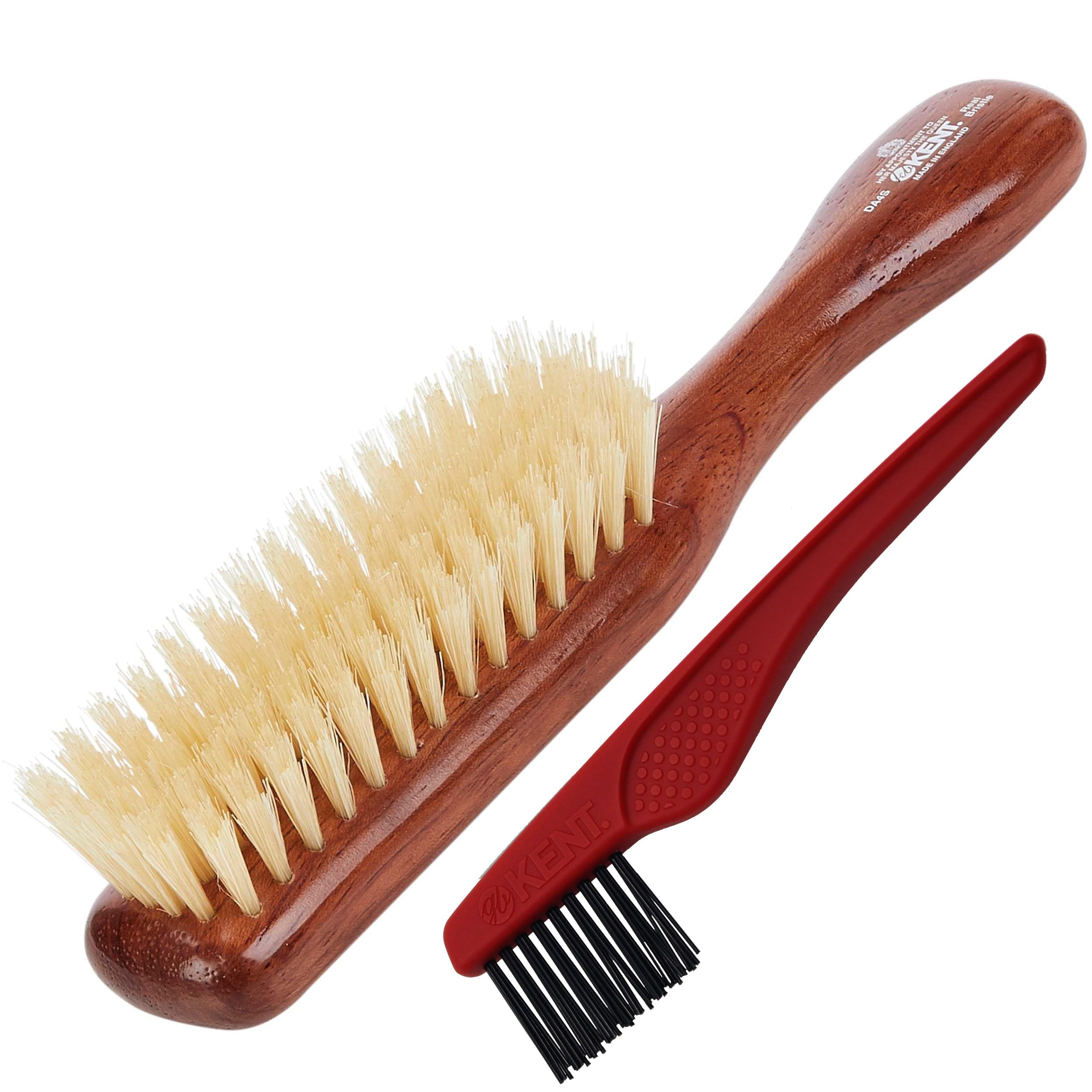 Kent DA4S Finest Women's Danta Wood, Soft White Bristle, Narrow Grooming Hair Brush - Fine or Thinning Hair, Promotes Shine/Stimulates Scalp