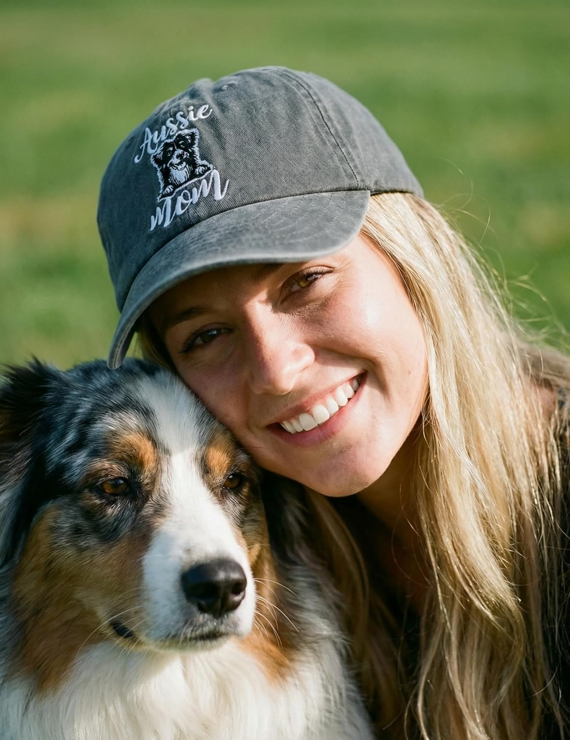 InnoBeta Australian Shepherd Gifts for Women, Aussie Dog Mom Gifts, Dog Lovers Gifts, Adjustable Vintage Baseball Cap Washed Cotton Embroidered Hat, Aussie Mom