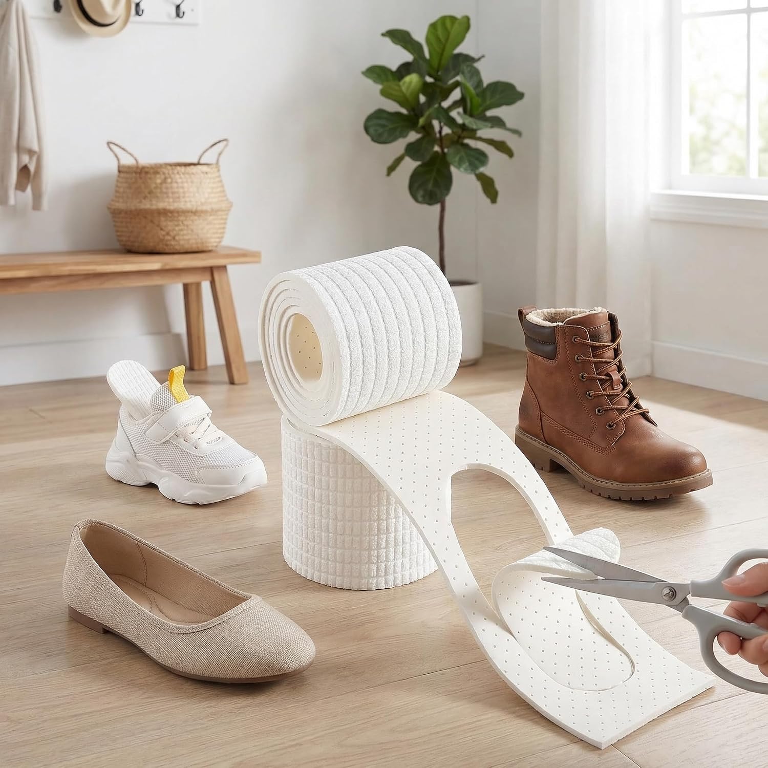 JADE KIT Soles for Crochet Shoes - 60 * 3.5in Crochet Shoe Soles, Shape Adjustable for All Family Members Baby Soles for Crochet Shoes Pad for Baby, Kid, Women, for All Age