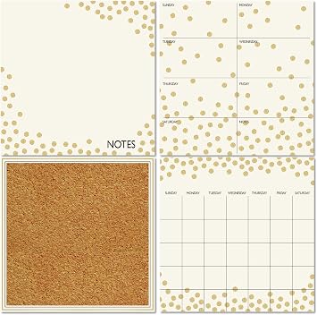 Wall Pops WPE1503 Gold Confetti Organization Kit, White & Off-White