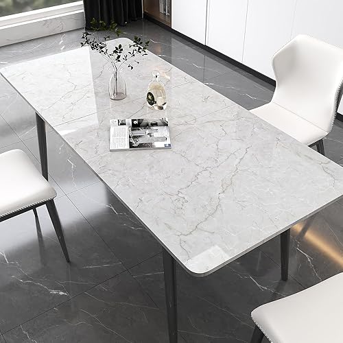 Miniatura 4 de VEELIKE Papel de contacto de mármol gris claro, impermeable, para encimeras de cocina, 15.7 x 118 pulgadas, papel tapiz de mármol gris,