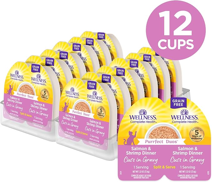 Alimento Húmedo Wellness Salmon y Camarón para Gatos Adultos, Pack 12 miniatura 2