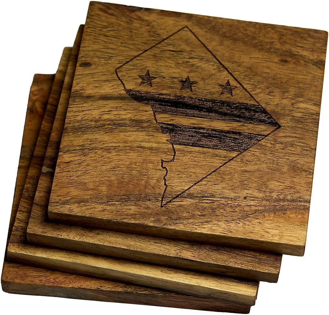 Washington DC Coasters, Washington DC Flag Drink Coasters Washington DC Gifts