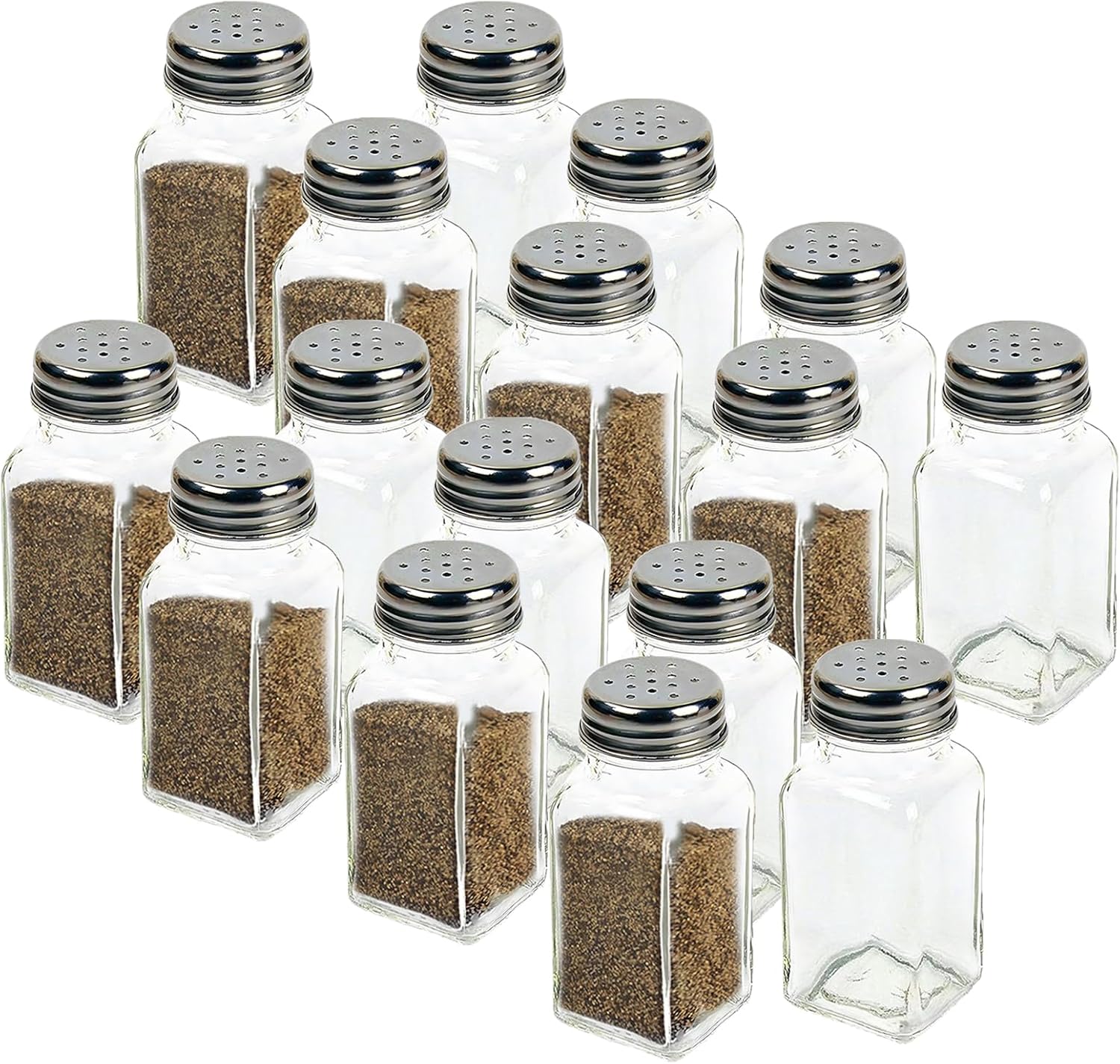 HESSION 24Pack Salt and Pepper Shakers Glass Salt Shakers (24)