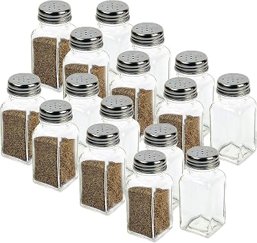 HESSION Salt and Pepper Shakers Glass Salt Shakers 16