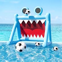 Funscape Kid Soccer Pool Toy, 2-in-1 Inflatable Soccer Goal Water Pool Game | Toddler Outdoor Indoor Sport Toy, Backyard Ball Toss Game, Summer Beach Yard Party Gift 3 4 5 6 7 8 Year Old Boy Girl Child