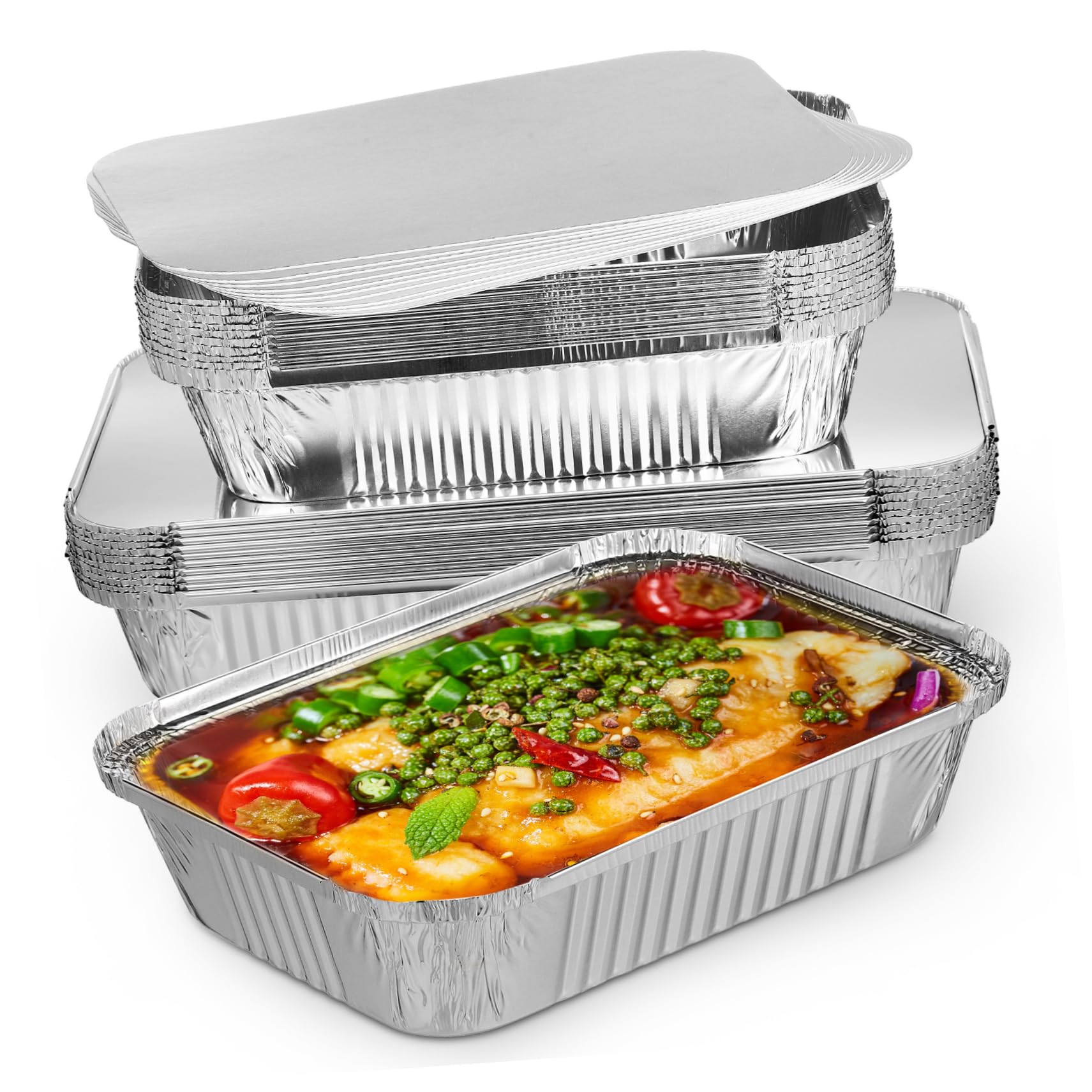 Ciieeo 20 Piezas Bandeja Aluminio Con Cubierta Aluminio Unidades Para Hornear Galletas Para Comida Para Llevar