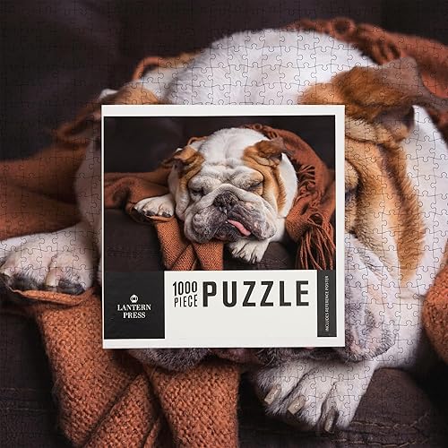 Miniatura 7 de Lantern Press Rompecabezas de 1000 piezas, Bulldog inglés durmiendo en el sofá Fotografía A-90753