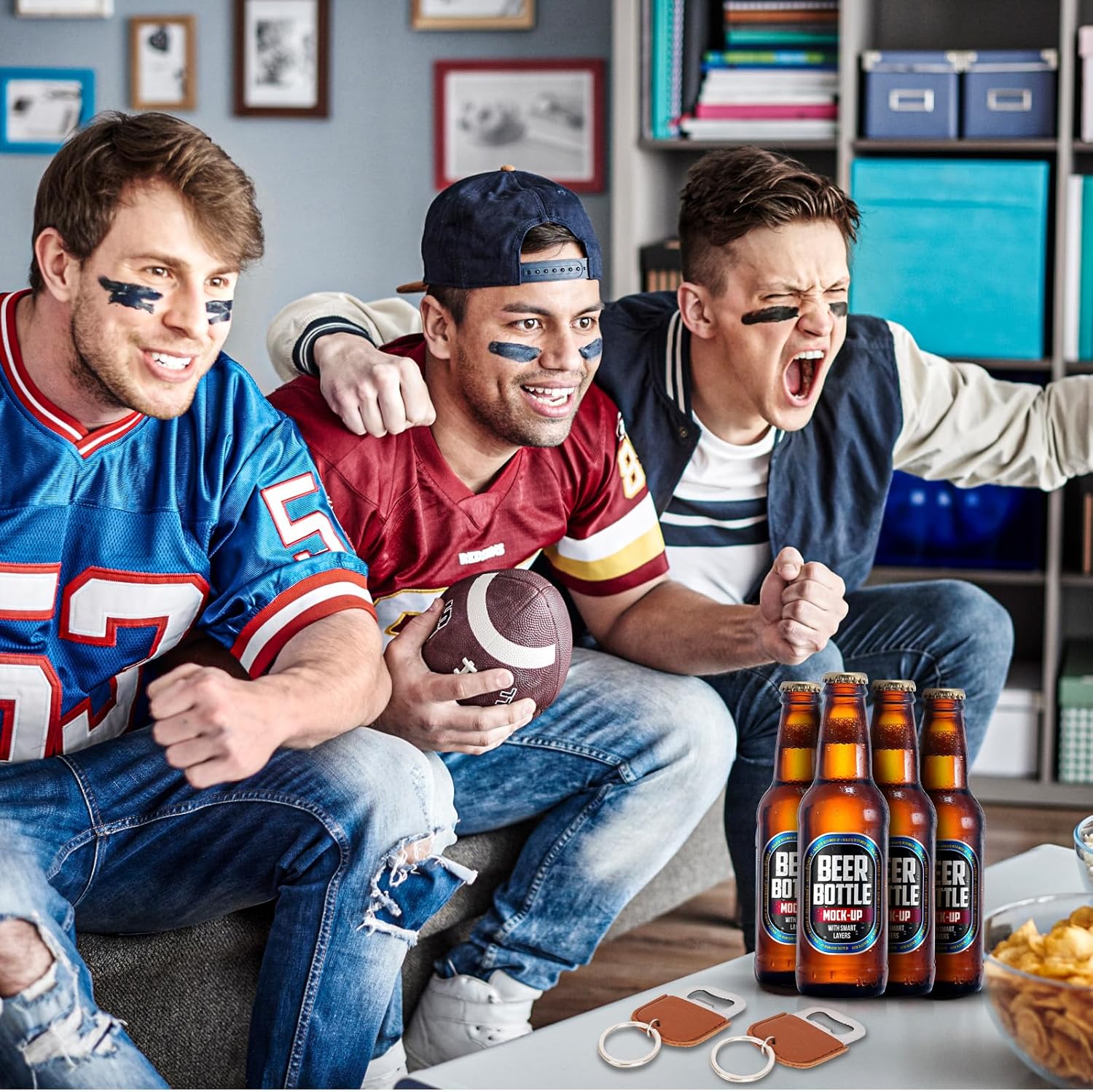 24 pcs Stainless Steel Bottle Opener with PU Leather Keychain Mini Metal Bottle Opener for Bartender Kitchen Bar Restaurant Creative Gift