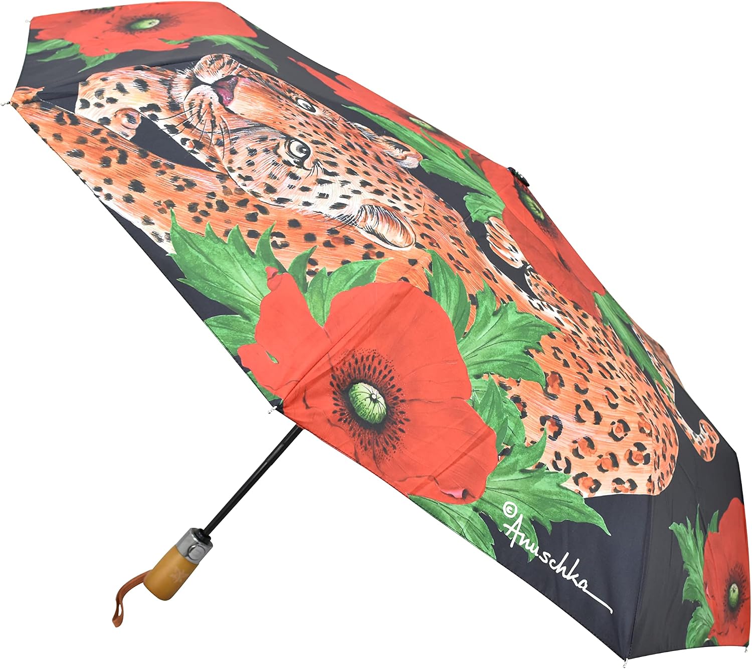 Anuschka Women's Original Printed Artwork Umbrella Auto Open/Close with UPF 50+ Sun Protection