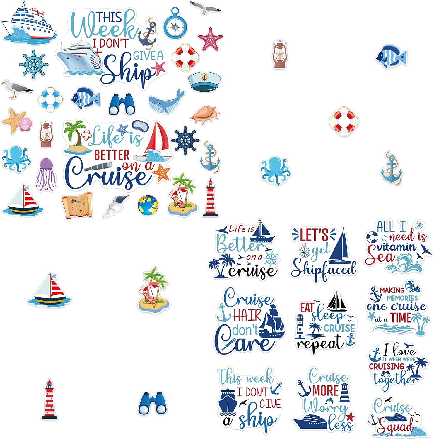Cruise Door Decorations Magnetic, Large Nautical Cruise Magnets for Door Reusable Funny Carnival Cruise Ship Door Magnets Cruise Cabin Magnets for Door Decorations Fridge Car Computer