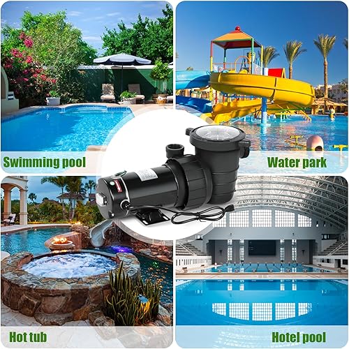 Miniatura 7 de Bomba de piscina sobre el suelo, 1.5HP 5706GPH Bomba de piscina sobre el suelo con cesta de colador, accesorio de tubería de 1.25 pulgadas y 1.5