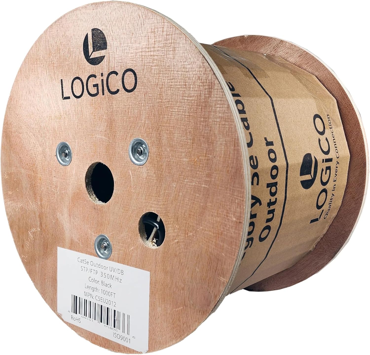 LOGICO Best Cat5e Shielded Cable 1000ft STP/FTP Ethernet Network Direct Burial CCA 24AWG