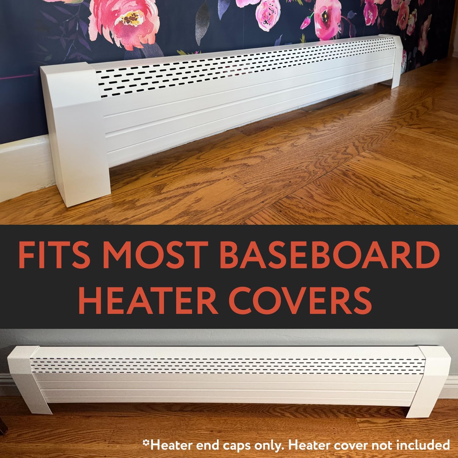 [2 Pack] End Caps For Baseboard Heater Covers - Left & Right End Cap Included - Fits Most Standard Baseboard Heaters - Plastic End Caps Can Be Trimmed For Exact Size - Gas Heaters Only