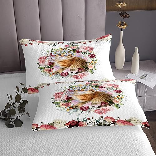 Miniatura 3 de Erosebridal Juego de ropa de cama de 3 piezas con estampado de animales de dibujos animados para niños, niñas y niñas, juego de edredón con