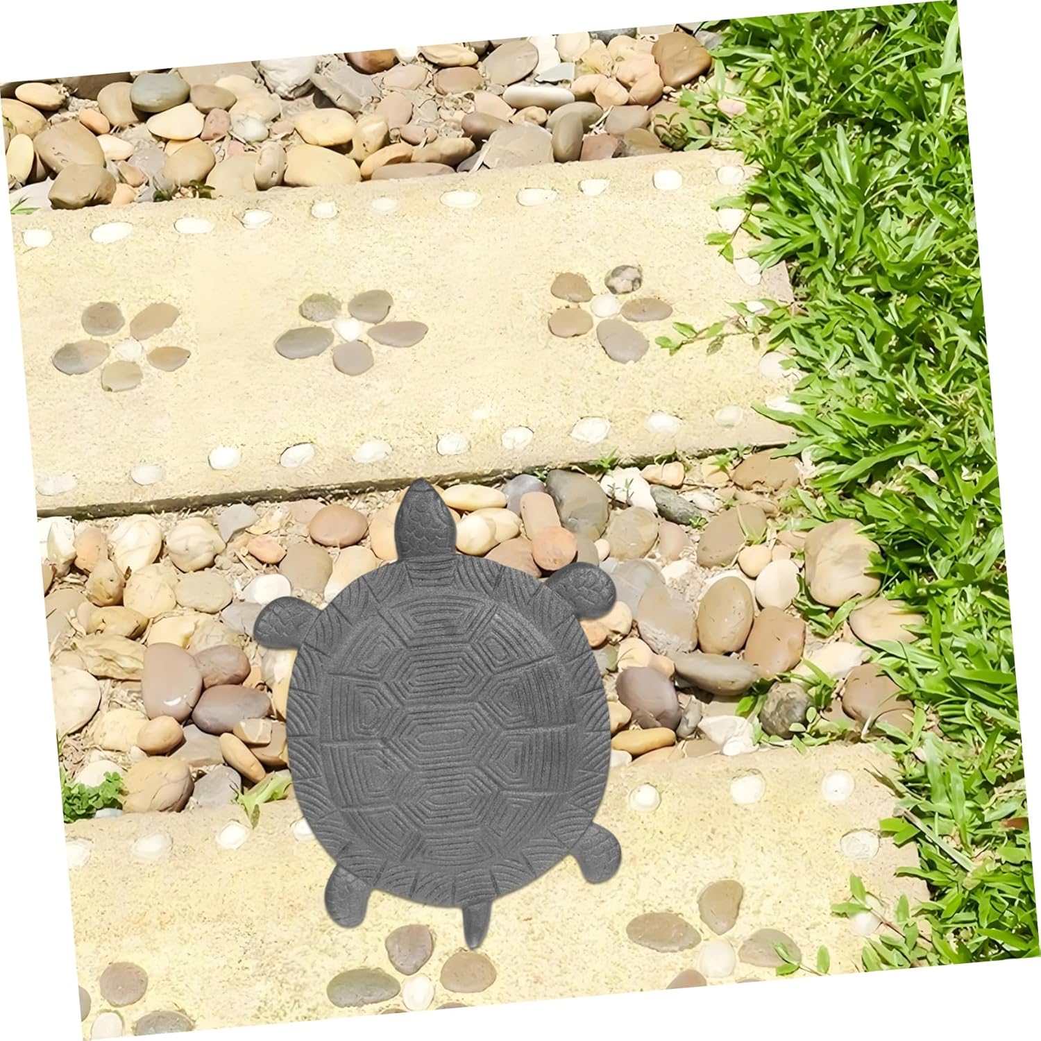 VICASKY Turtle Garden Cast Iron Stepping Stone Figurine for Outdoor Walkways Patios and Backyard Slip Resistant Easy Installation Functional Garden Ornament