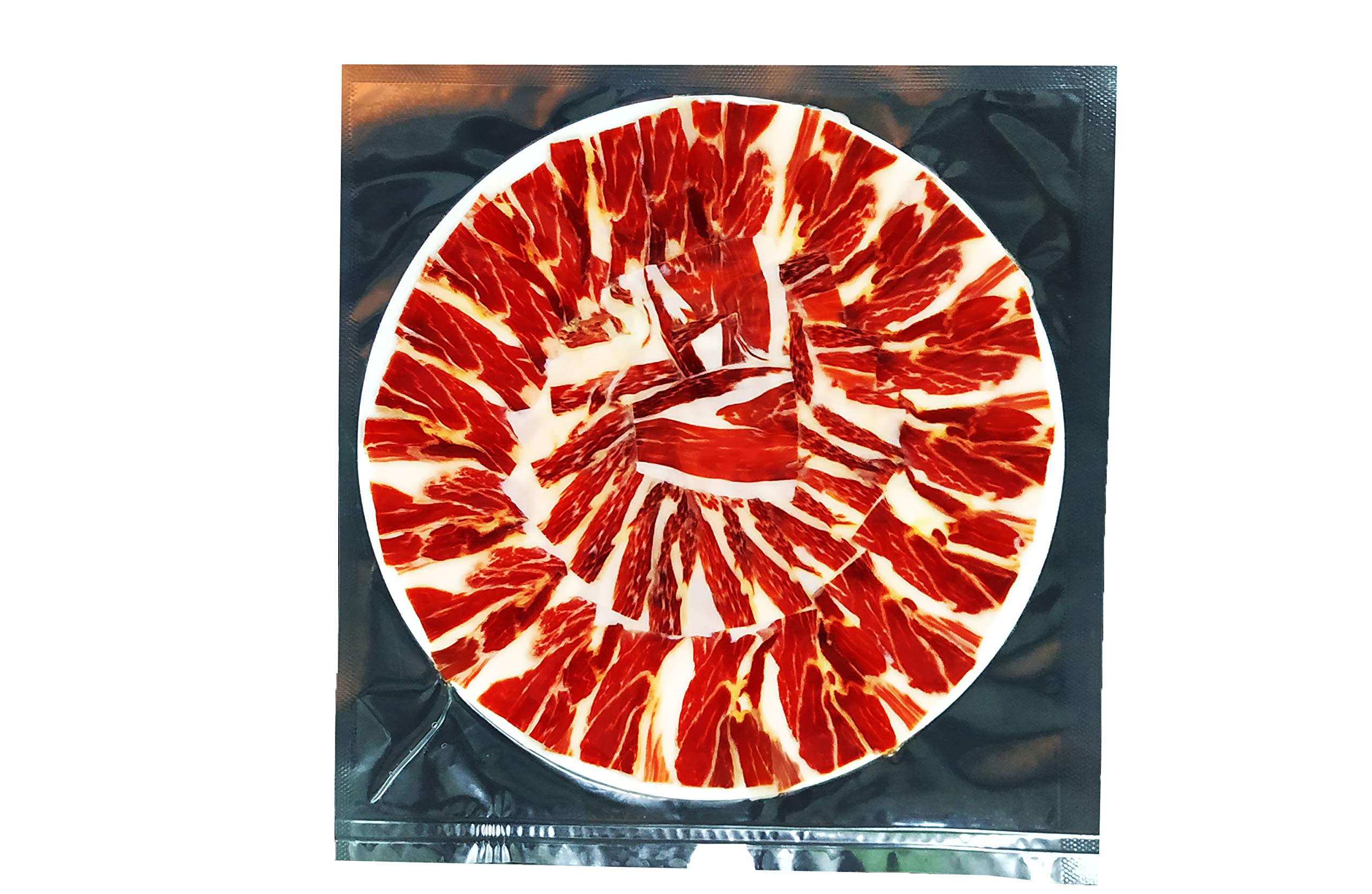 Loncheado al vacío de Jamón cebo ibérico 50% del Valle de Los Pedroches cortado tipo cuchillo, sobres de 100 gr c/u (10 sobres)
