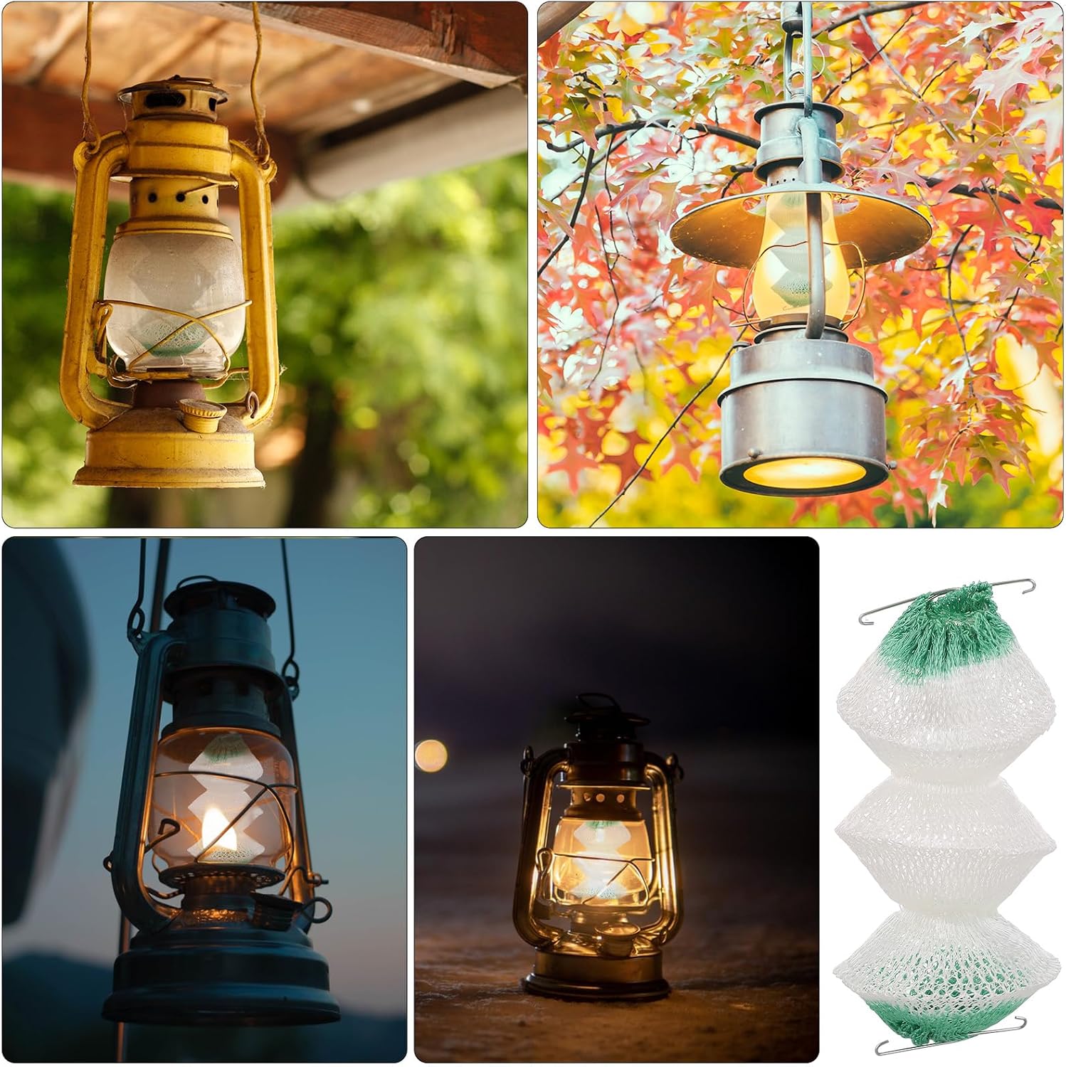 6 Pcs 3-Layer Propane Lantern Mantles Insta-Clip 2#95 Mantles Lantern Mantles Gas Lantern Mantles with 2 Install Clip Accordion Shape Mantles for Gas Lantern Propane Lantern Camping Lantern