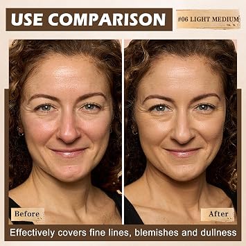 Magic Minerals AirBrush Foundation Spray with Color Corrector Makeup Primer, Breathable Long-Lasting Silky Flawless Airbrush Foundation Mist Makeup for Smooth Radiant Skin(06 Light Medium)