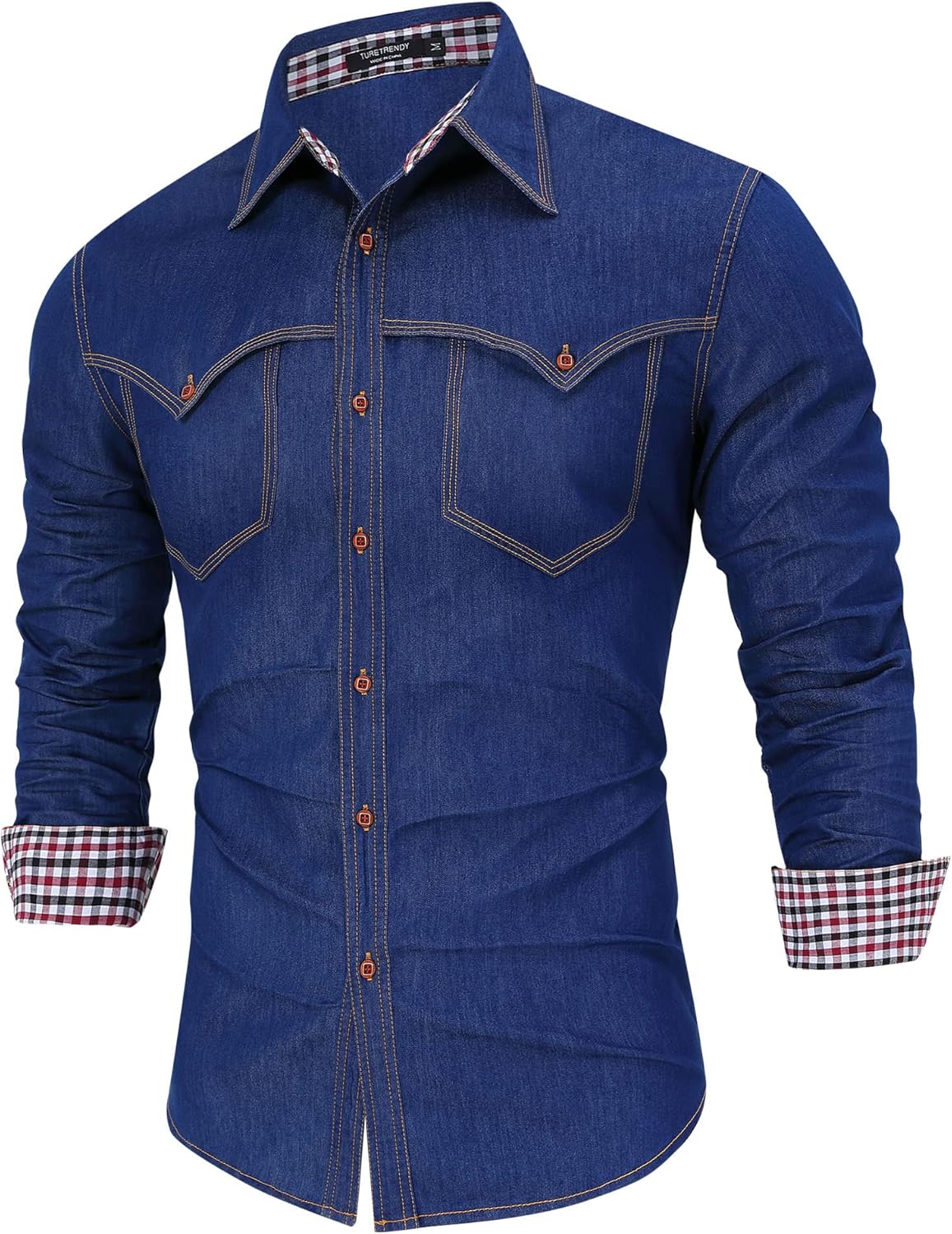 TURETRENDY Men's Casual Button Down Dress Shirt Long Sleeve