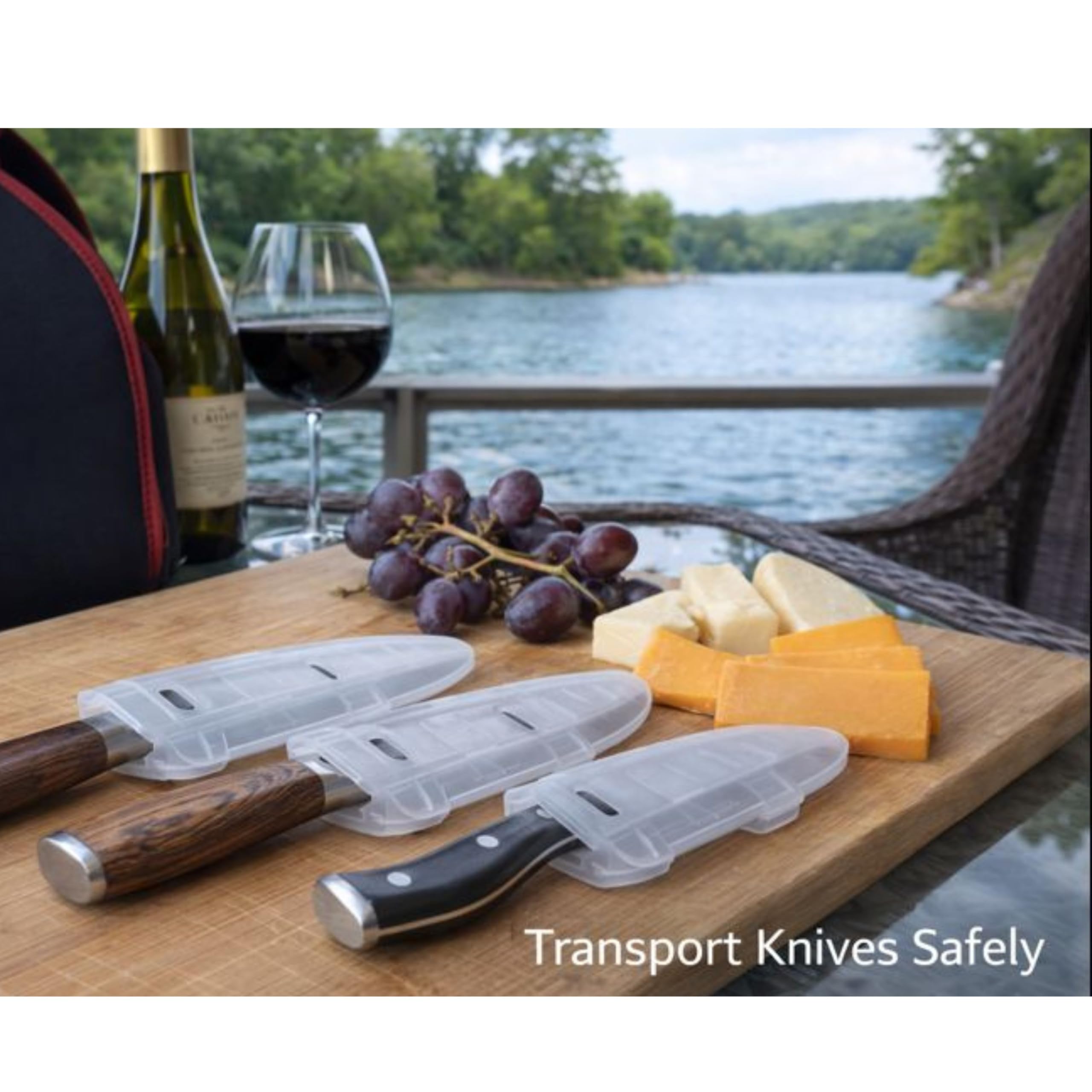 Protector de cuchilla: protección de cuchilla, ajuste seguro para almacenamiento y transporte, cocinas de chef y uso al aire libre, duradero, sin BPA, juego de 4 unidades (4, 6, 8, 10 pulgadas),