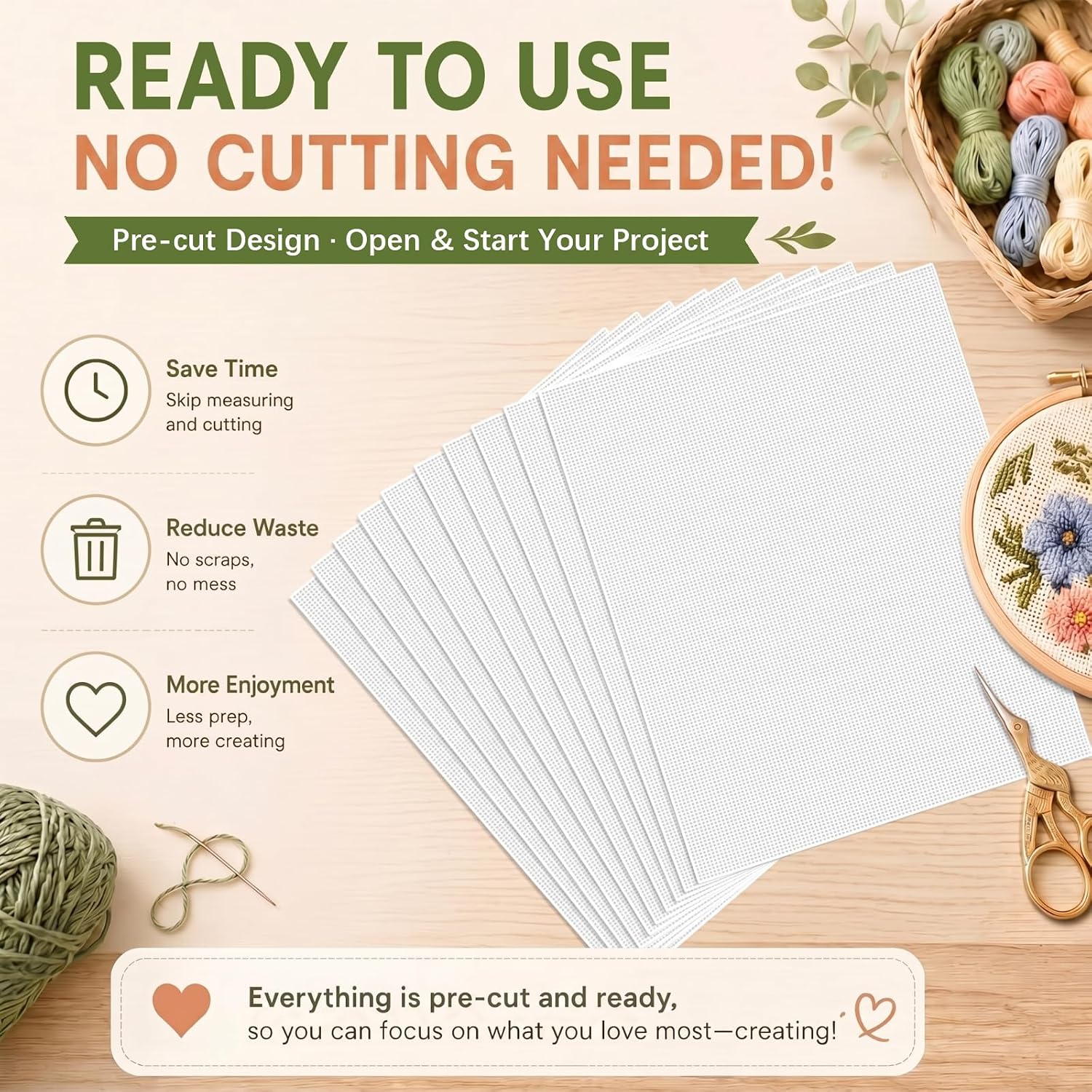 Knitgrip 10 Pcs 13 Mesh Needlepoint Canvas 8 x 10 Inch Blank White Needlepoint Canvas Cotton Embroidery Fabric for DIY Gift Craft Embroidery Knit Crochet Craft Projects
