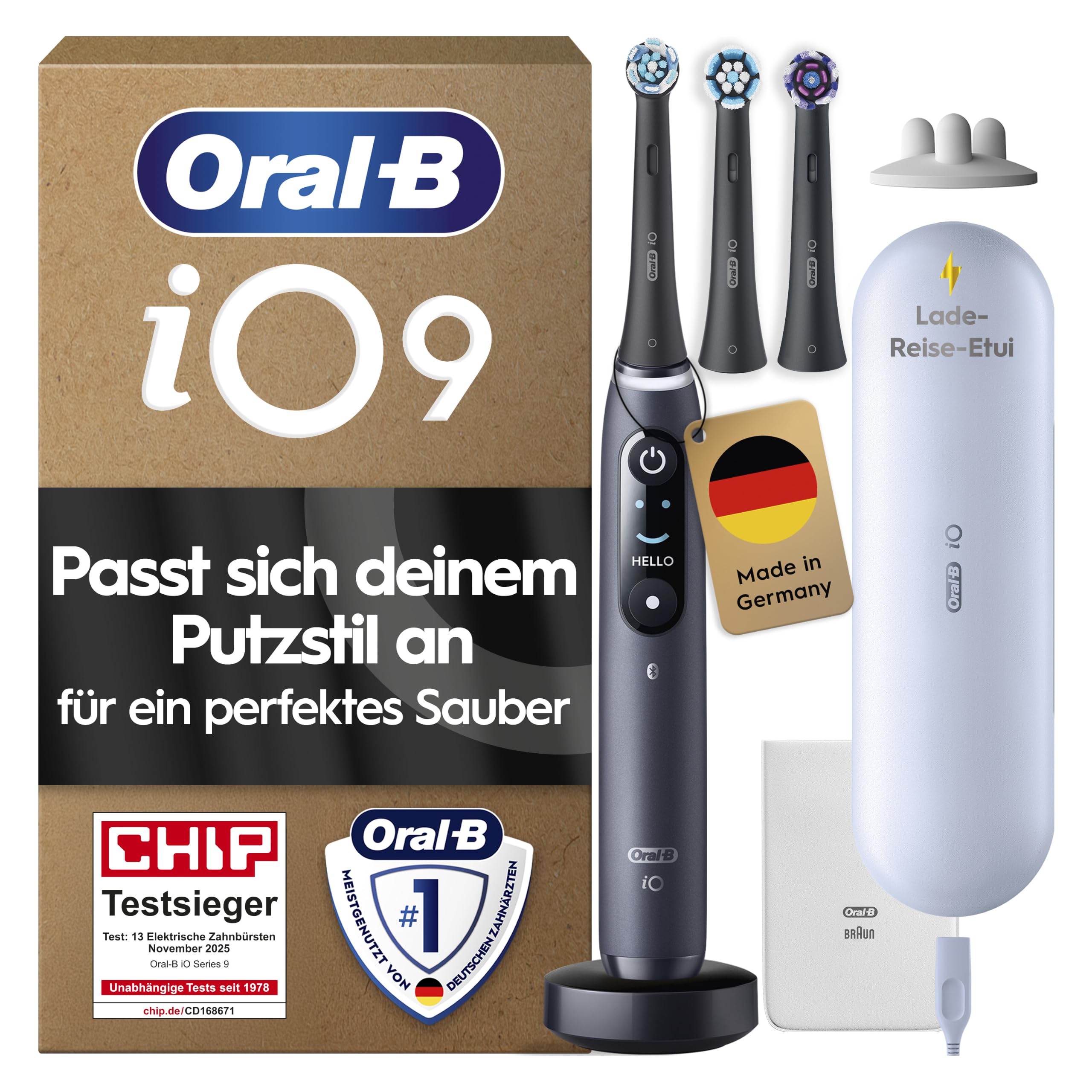 Oral-B iO Series 9 Elektrische Zahnbürste, Schwarz