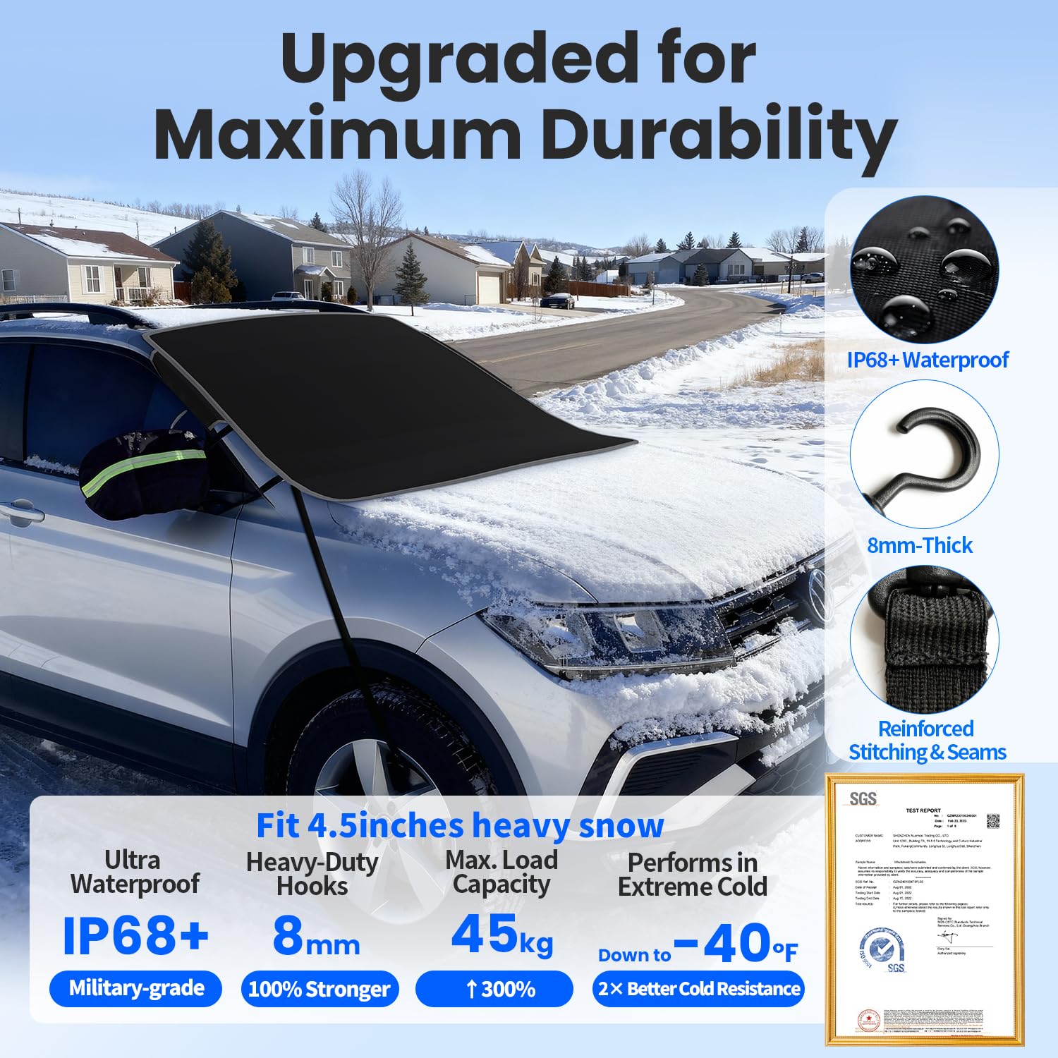 Purehorizon Snow Cover for car Windshield Heavy Winter Protection Anti Snow Ice Frost and Water Military-Grade Protection Universal — view 5