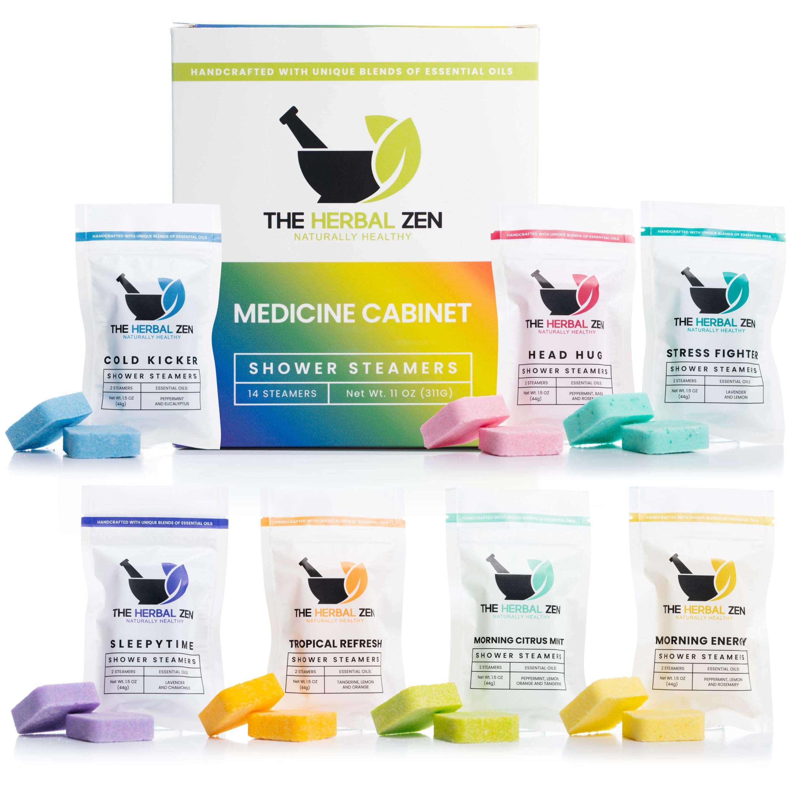 Shower Steamers Aromatherapy Bombs (Variety Pack) – Adult Christmas Stocking Stuffer – Made in USA - Shower Tablets Aromatherapy – Natural Essential Oils – Self Care Gifts for Women and Men (14 Pack)