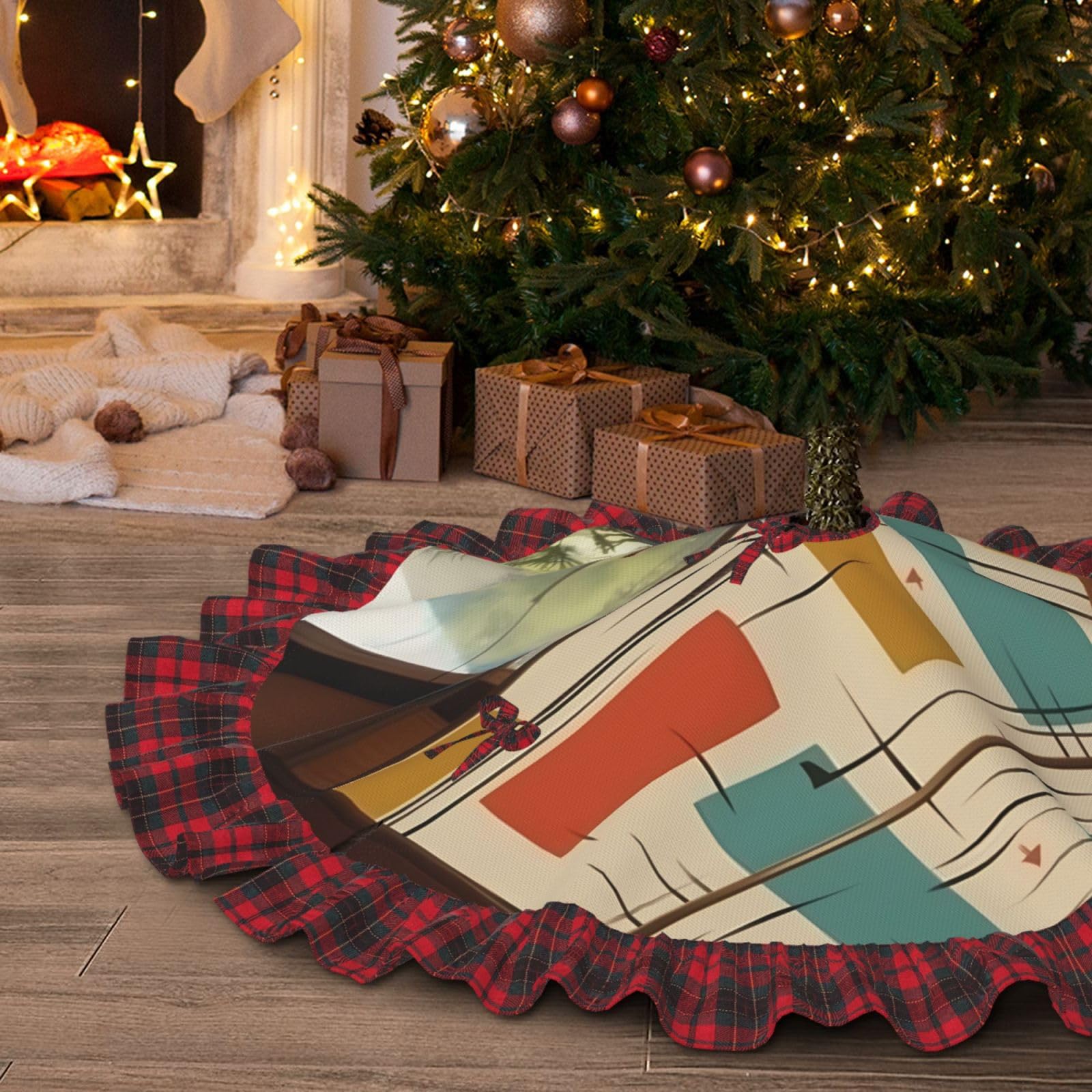 Jupe de sapin rustique haut de gamme avec dentelle et tissu étanche