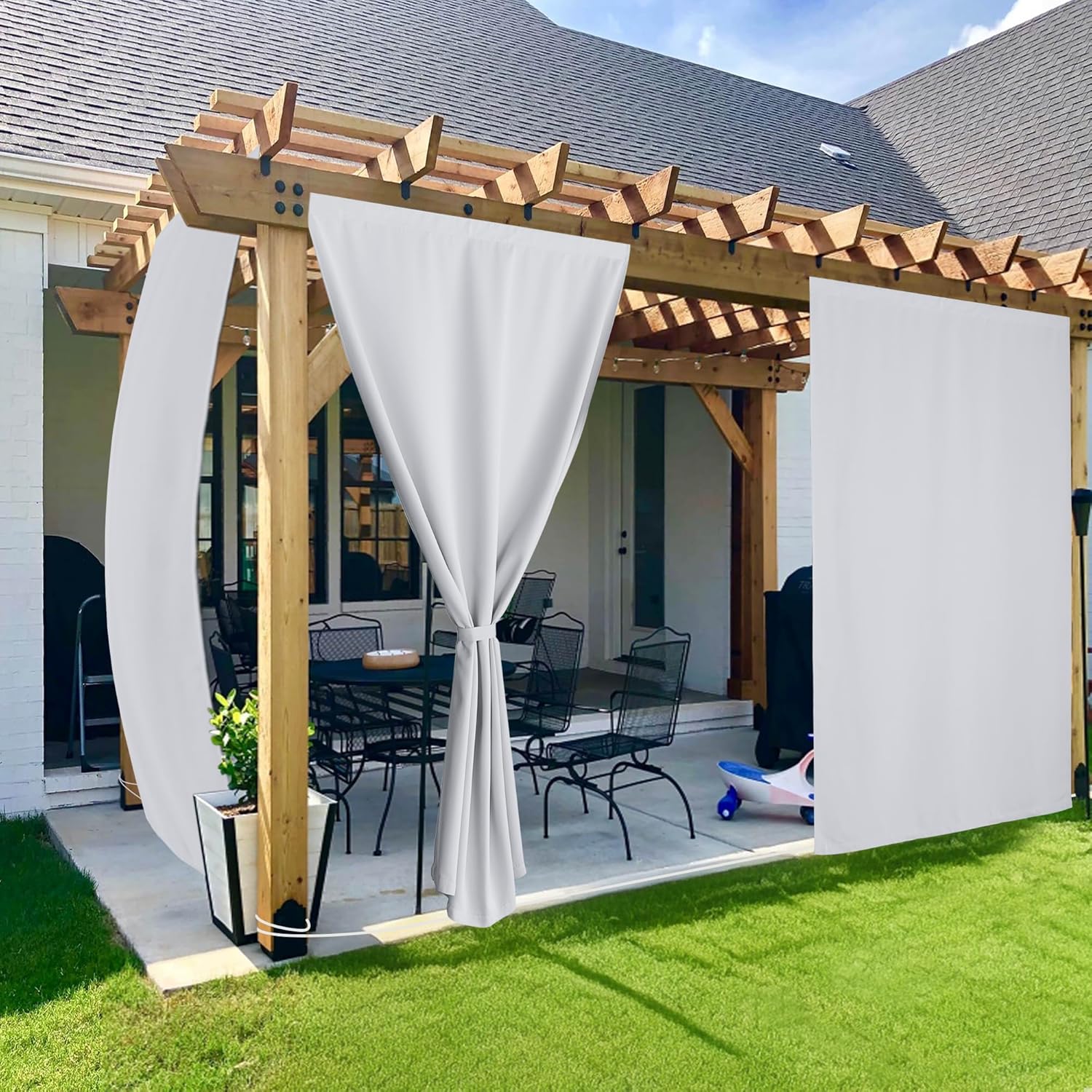 Amazon.com : NICETOWN Outdoor Curtains for Patio Waterproof 2 Panels ...