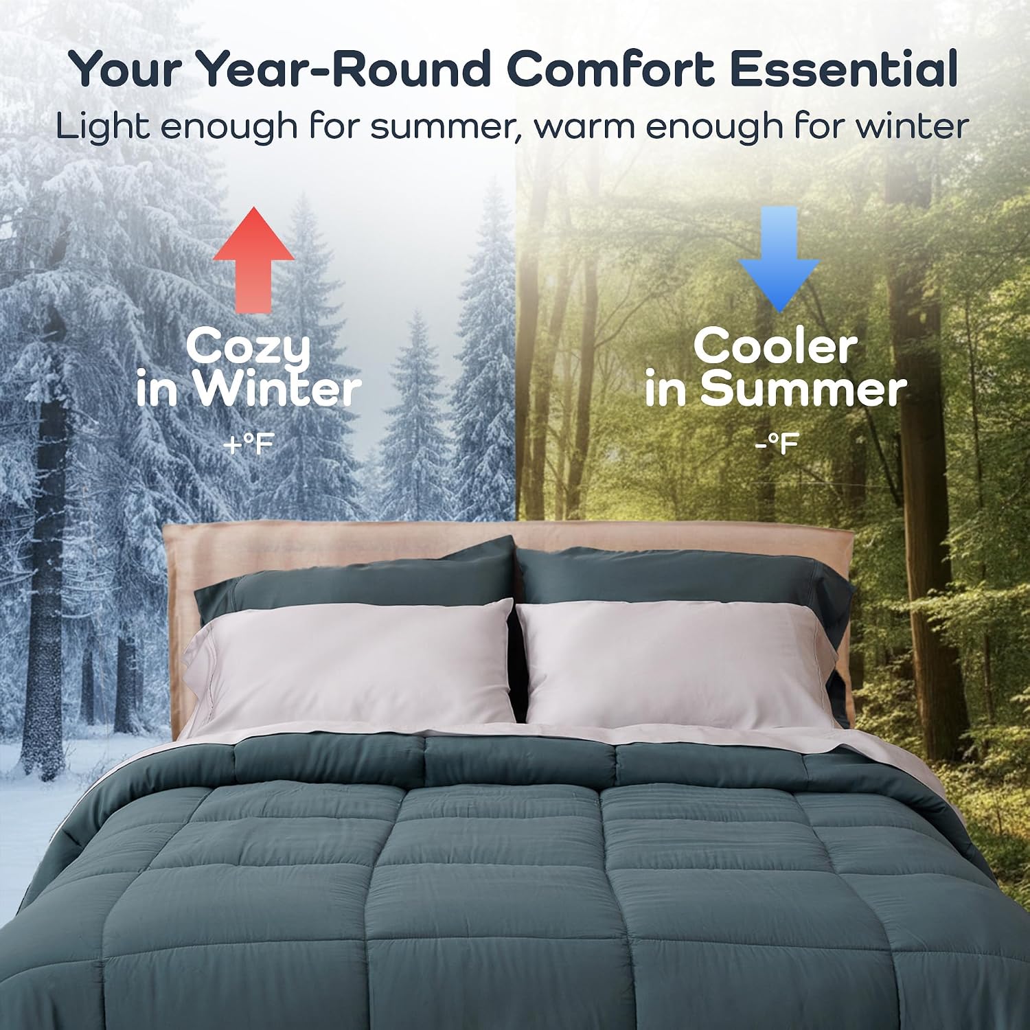 Olive + Crate Bamboo Comforter - King Size Duvet Insert, 102"x90"
