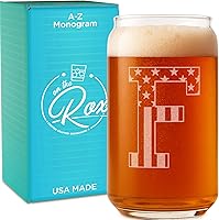 Vista 32 de Vasos de cerveza con monograma para hombres (A-Z) 16 oz - Regalos de cerveza para hombres hermano hijo papá vecino - Regalos únicos para él - Regalo