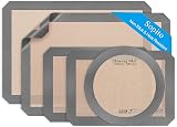 Tappetino Silicone Forno 5PCS, Sopito Carta Forno Riutilizzabile Antiaderente e Sicura per Gli Alimenti, Ideale Tappetino Microforato per Forno per Biscotti, Amaretti e Pasticcini, Grigio