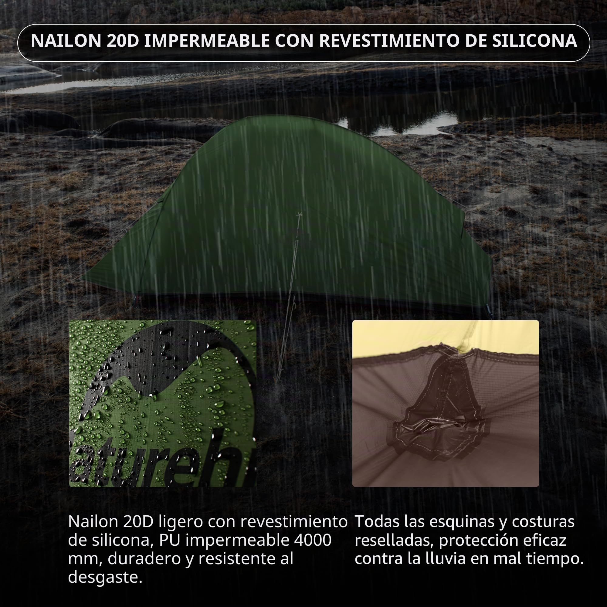 Naturehike Nube 1 Personas Domo Tienda Ultraligera Adecuado para Camping y Senderismo