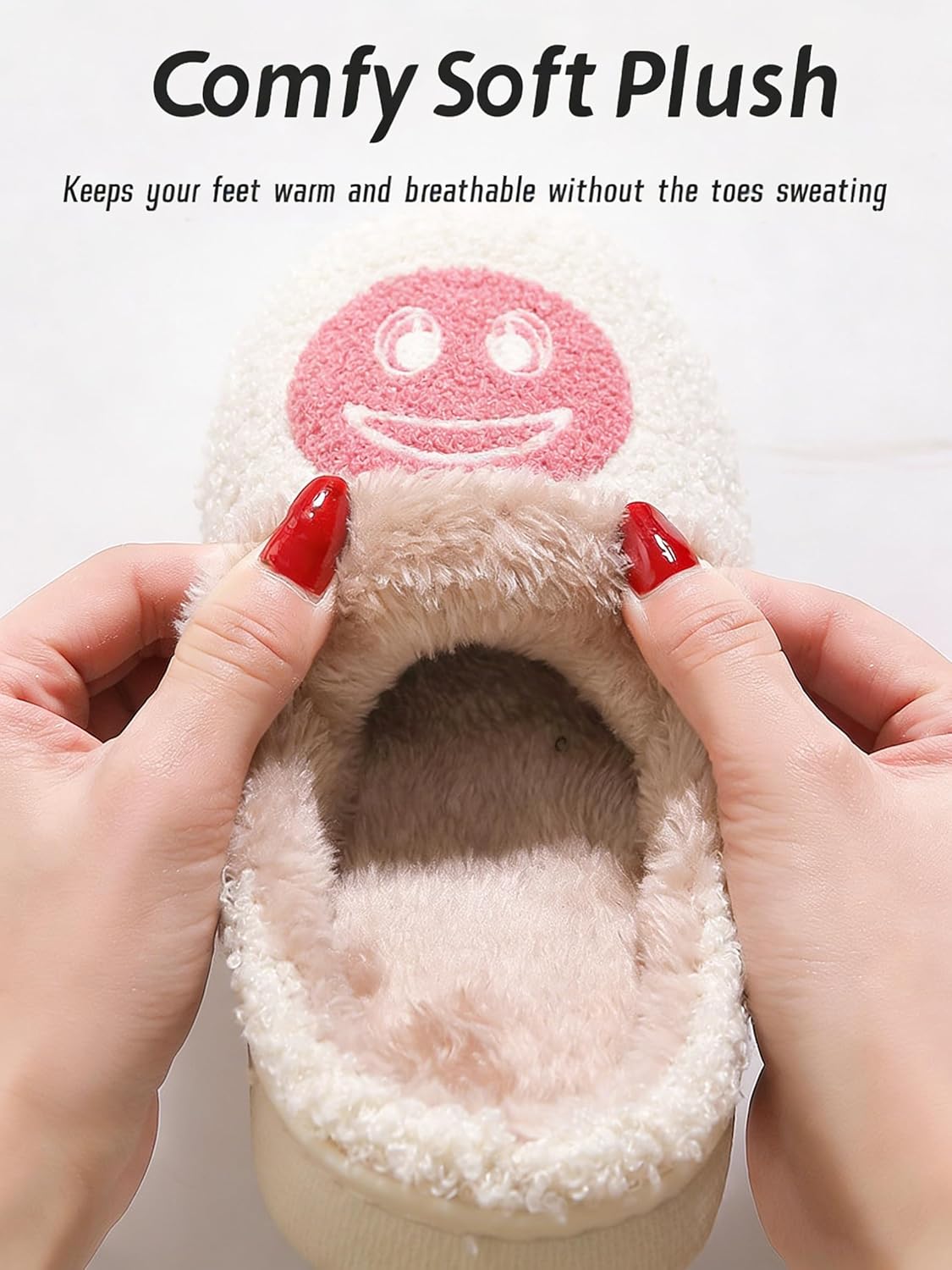 Sierlos Cute Kids' Plush Preppy Slippers for Girls Boys - Soft Memory Foam Fuzzy Slip-on House Slippers/Indoor & Outdoor Use - Image 5