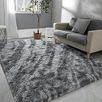 Vista 9 de Hutha - Alfombras grandes de 4 x 6 pies para sala de estar, alfombra súper suave y moderna de pelo largo para dormitorio, alfombras de felpa blanco