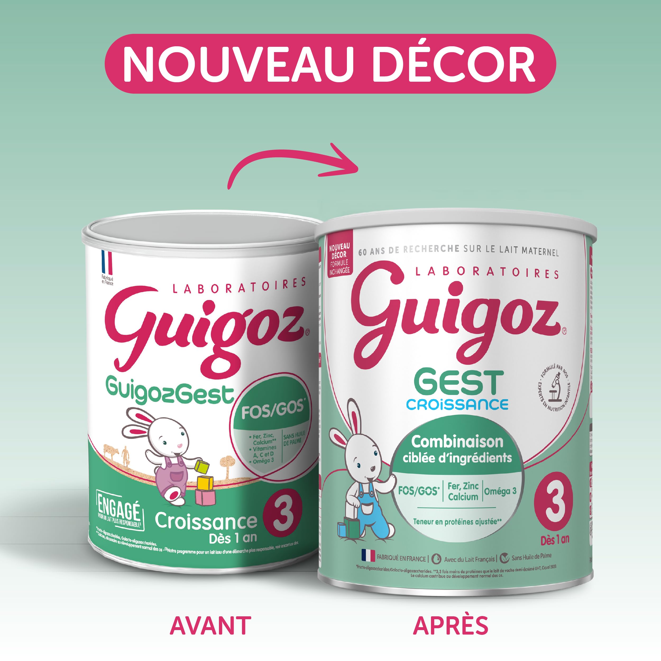 GUIGOZ GUIGOZGest 3 Lait de croissance en poudre de 1 à 3 ans - Boîte de 800g