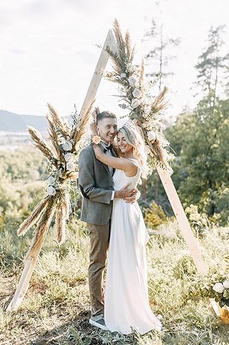 Miniatura 4 de Juego de pulseras de ramillete de rosa champán y pulsera para hombre, juego de boutonniere para boda, pulseras de ramillete de flores artificiales