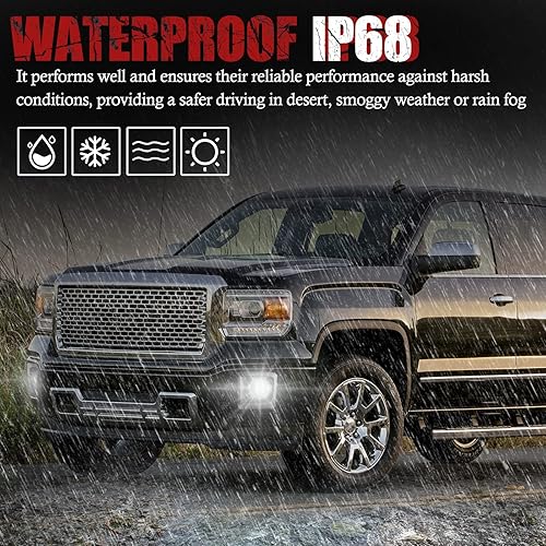 Miniatura 5 de BUNKER INDUST Luces antiniebla LED para GMC Sierra 1500 2014-2015, kit de lámpara antiniebla de conducción de parachoques