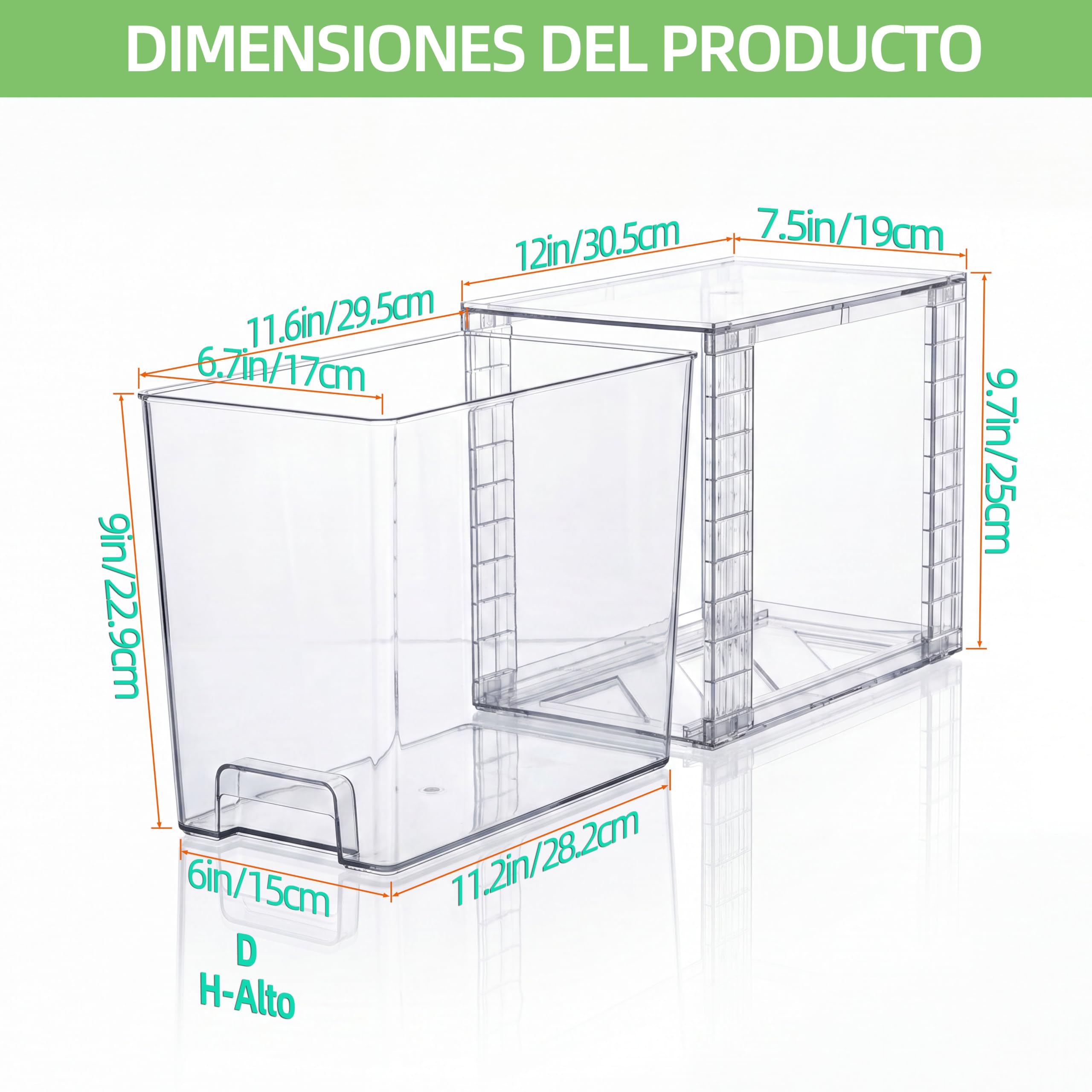 4 Cajones Apilables Transparentes, Organizadores de Plástico para Cuidado de la Piel, Baño, Cocina, Tocador, Despensa, Oficina, Armario y Almacenamiento Bajo Fregadero