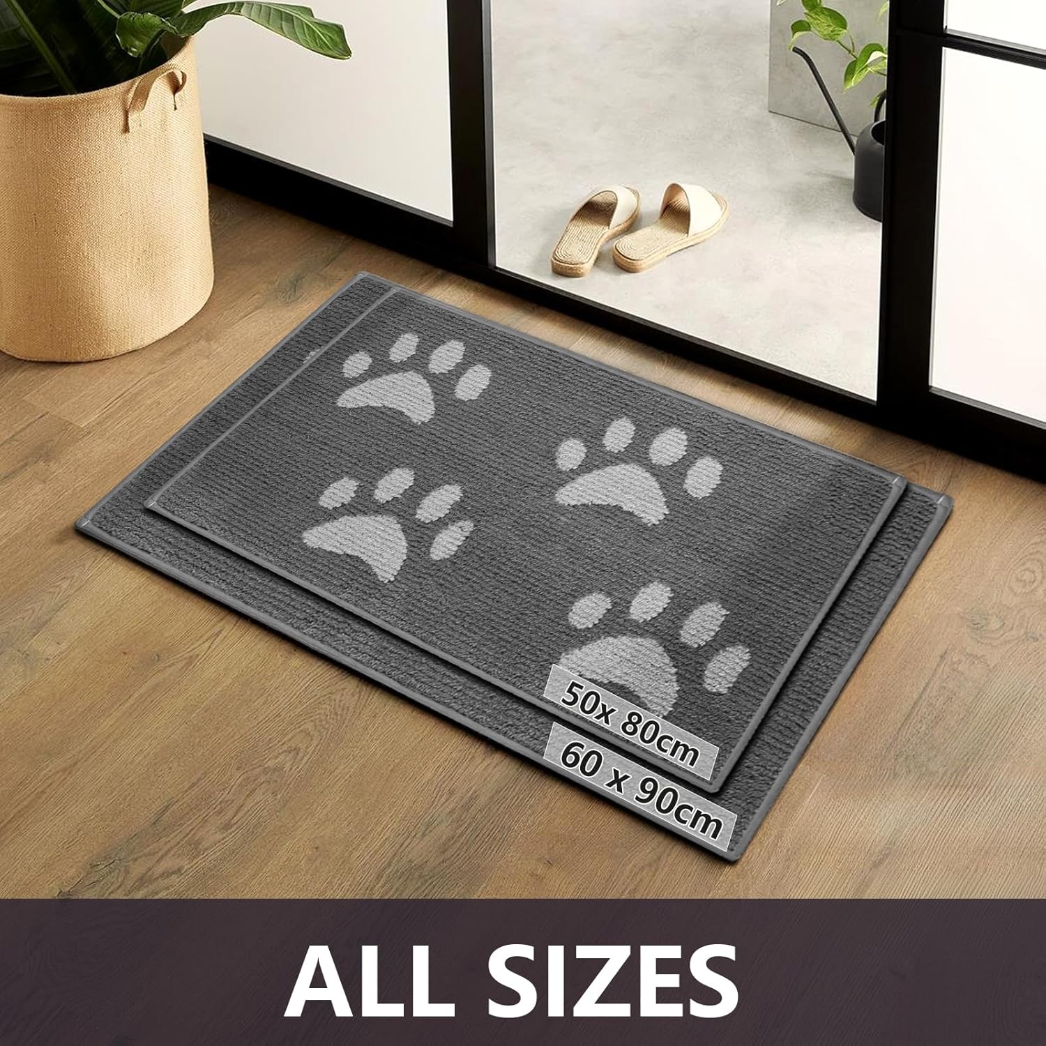 Dog Door Mat for Muddy Paws- Non-Slip Absorbent Doormat for Indoor/Outdoor Floor Use, Soft Washable, Ideal for Entryway & Patio, Dogs
